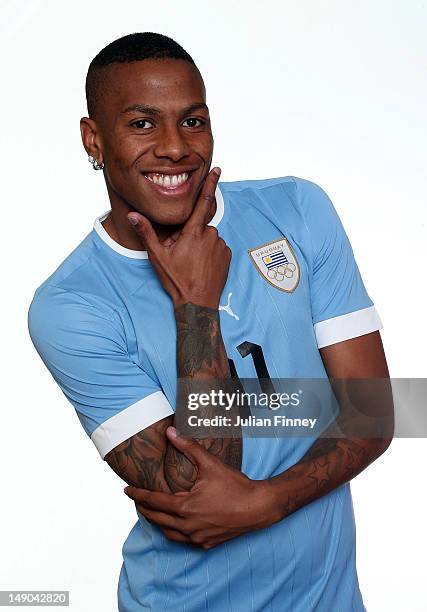 Abel Hernandez of Uruguay poses during a portrait session on July 22, 2012 in Manchester, England.