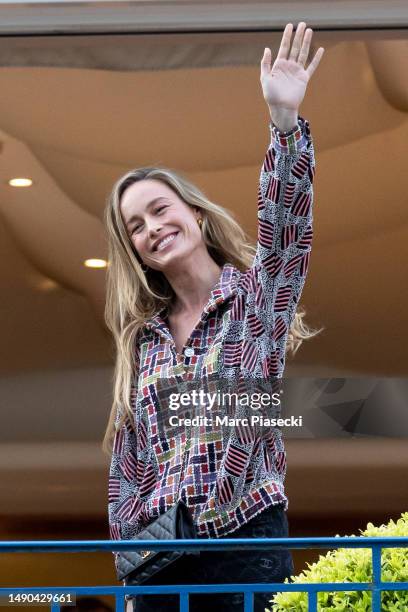 Brie Larson attends the Jury Dinner ahead of the 76th Cannes film festival at Hotel Martinez In The Unbound Collection By Hyatt on May 15, 2023 in...