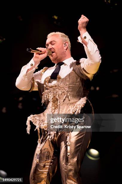 Sam Smith performs onstage at AccorHotels Arena on May 13, 2023 in Paris, France.