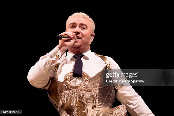 Sam Smith performs onstage at AccorHotels Arena on May 13, 2023 in Paris, France.