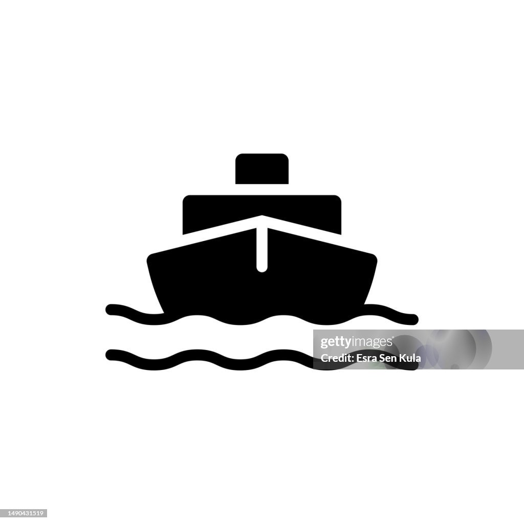 Yacht Icon Design with Editable Stroke. Suitable for Web Page, Mobile App, UI, UX and GUI design.