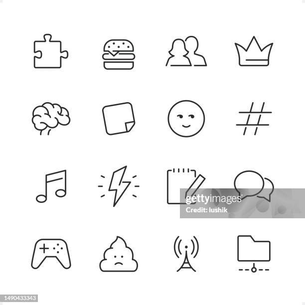 social networking - pixel perfect line icon set, editable stroke weight. - communications tower editable stock illustrations