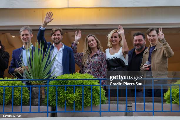 Damian Szifron, Jury President Ruben Ostlund, Brie Larson, Julia Ducournau, Denis Menochet and Paul Dano attend the Jury Dinner ahead of the 76th...