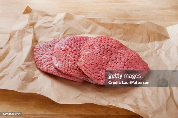 raw mechanically tenderized beef steaks - sirloin steak stock pictures, royalty-free photos & images