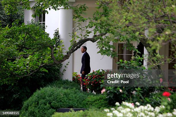 President Barack Obama departs the White House to travel to Aurora, CO on July 22, 2012 in Washington, DC. Police in Aurora, a suburb of Denver, say...