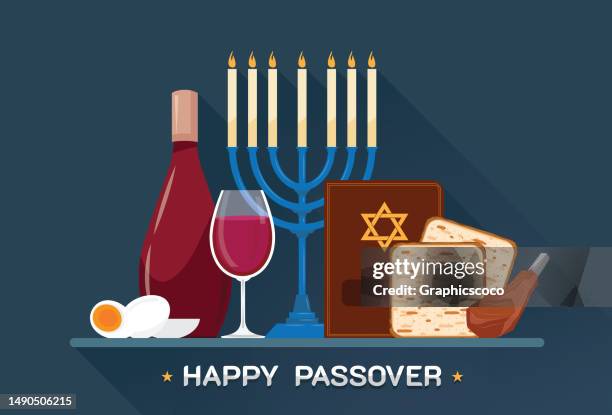 pessach ist auch als das fest der ungesäuerten brote bekannt. - passover stock-grafiken, -clipart, -cartoons und -symbole