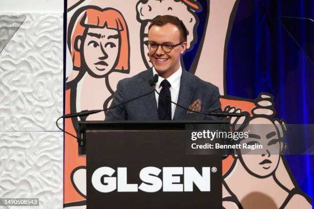 Chasten Buttigieg speaks onstage at the 2023 GLSEN Respect Awards at Cipriani 42nd Street on May 15, 2023 in New York City.