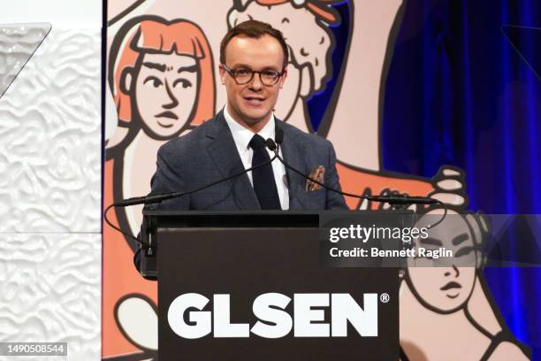 Chasten Buttigieg speaks onstage at the 2023 GLSEN Respect Awards at Cipriani 42nd Street on May 15, 2023 in New York City.