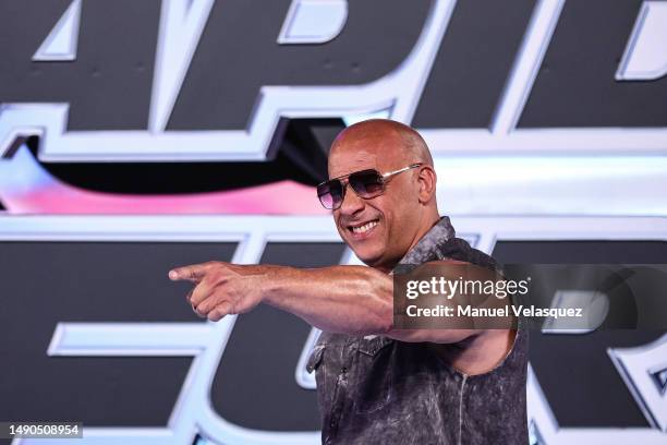 Vin Diesel attends the red carpet for the Mexico City premiere of "Fast X" at Plaza Toreo Parque Central on May 15, 2023 in Naucalpan de Juarez,...