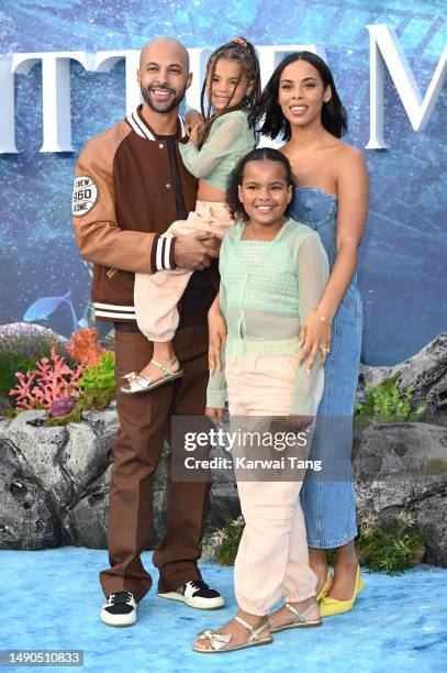 Marvin Humes, Valentina Raine Humes, Alaia-Mai Humes and Rochelle Humes attend the UK Premiere of "The Little Mermaid" at Odeon Luxe Leicester Square...