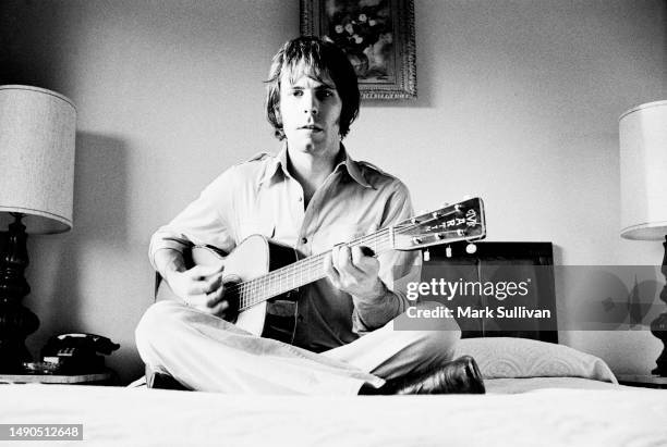 Musician Bob Weir poses in a hotel room, West Hollywood, CA 1976