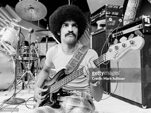 Musician/Songwriter Kenny Gradney of Little Feat during rehearsal for The Midnight Special at NBC Studios, Burbank, CA 1976.