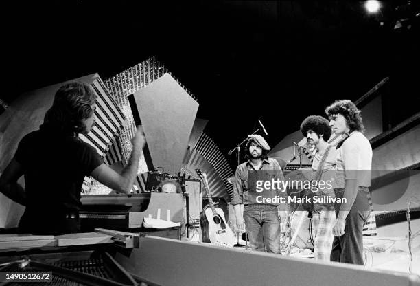 Members of Little Feat Bill Payne, Lowell George, Kenny Gradney and Richie Hayward during rehearsal for The Midnight Special at NBC Studios, Burbank,...