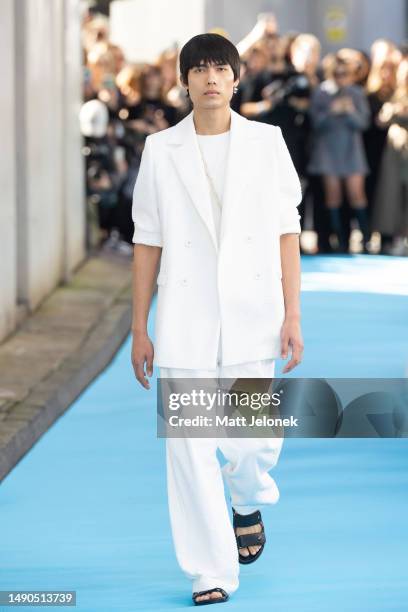 Model walks the runway during the ANNA QUAN show during Afterpay Australian Fashion Week 2023 at The Ace Hotel on May 16, 2023 in Sydney, Australia.