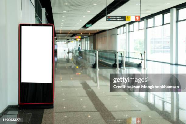 blank billboard at airport - fake advertisement stock pictures, royalty-free photos & images