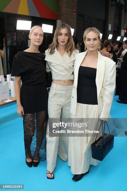 Carmen Hamilton and Brooke Testoni attend the ANNA QUAN show during Afterpay Australian Fashion Week 2023 at The Ace Hotel on May 16, 2023 in Sydney,...