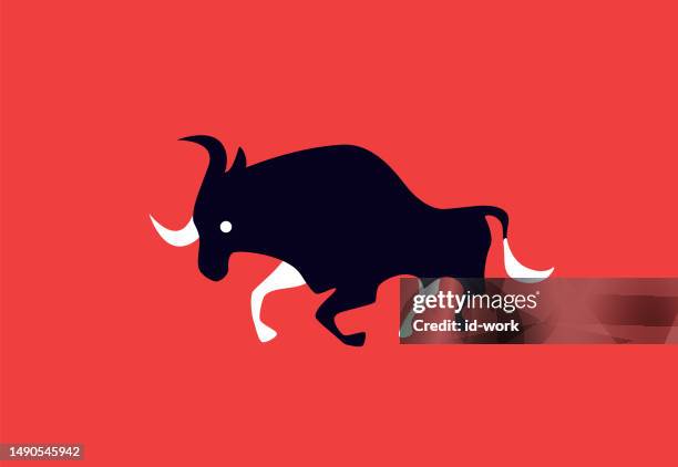 angry bull running - animals attacking stock illustrations