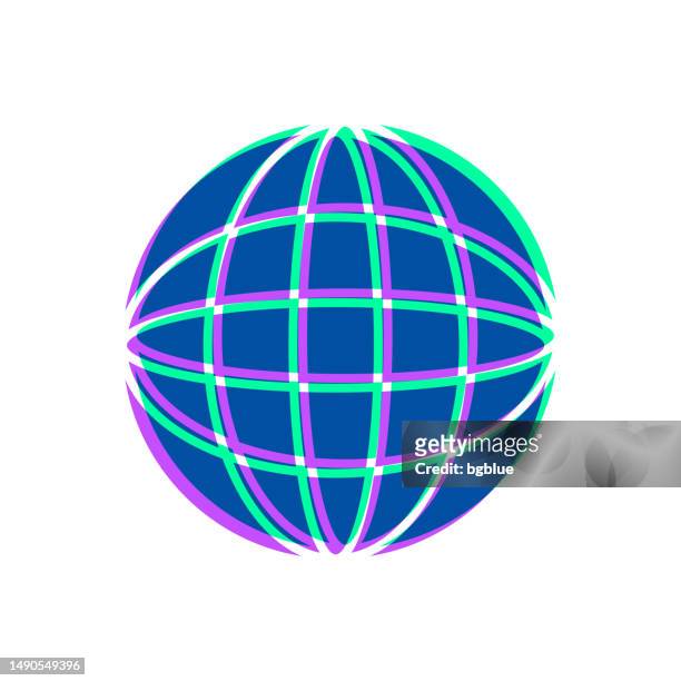 stockillustraties, clipart, cartoons en iconen met globe. icon with two color overlay on white background - equator line