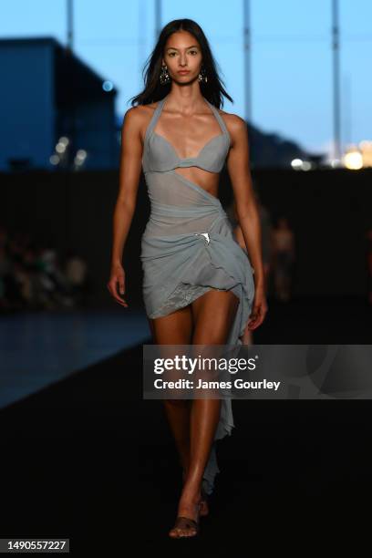 Model walks the runway during the BEC + BRIDGE show during Afterpay Australian Fashion Week 2023 at the White Bay Cruise Terminal on May 16, 2023 in...