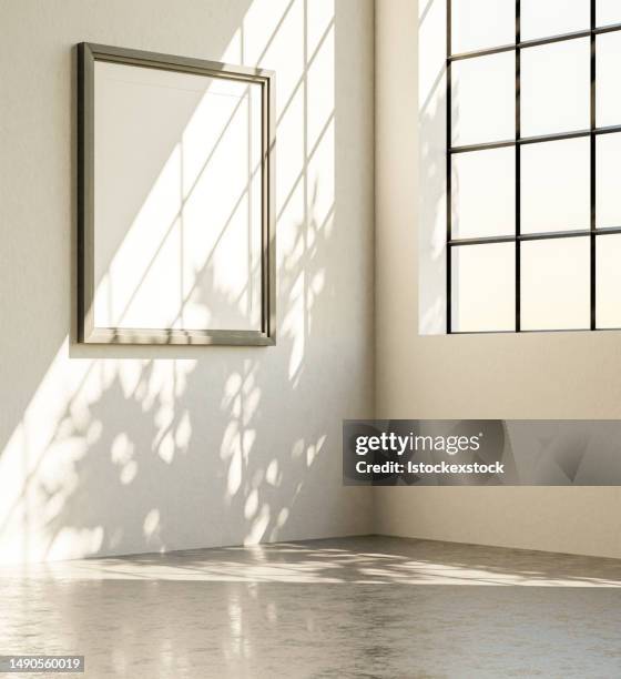 living room blank empty frames - window framing stock pictures, royalty-free photos & images