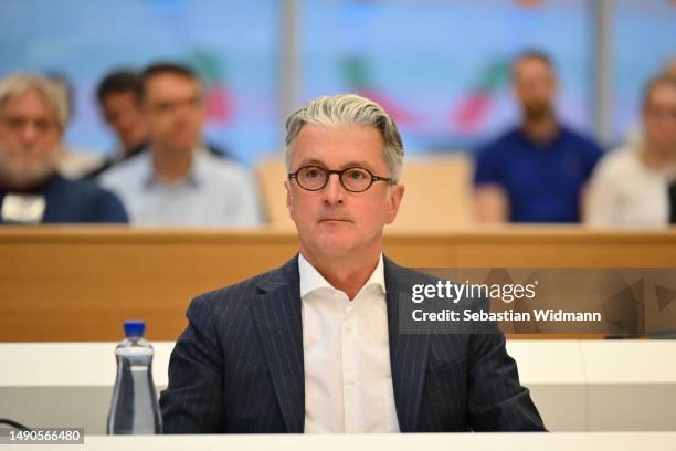 Rupert Stadler, former head of German carmaker Audi, arrives in court during his trial over charges relating to the emissions scandal of Audi cars on...