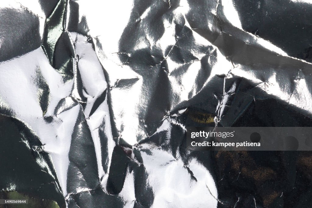 Paper Ripped Shiny Close Up Shiny Crumpled Paper Texture Background High-Res Stock Photo ...