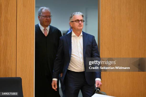 Rupert Stadler, former head of German carmaker Audi, arrives in court with his lawyer Thilo Pfordte during his trial over charges relating to the...