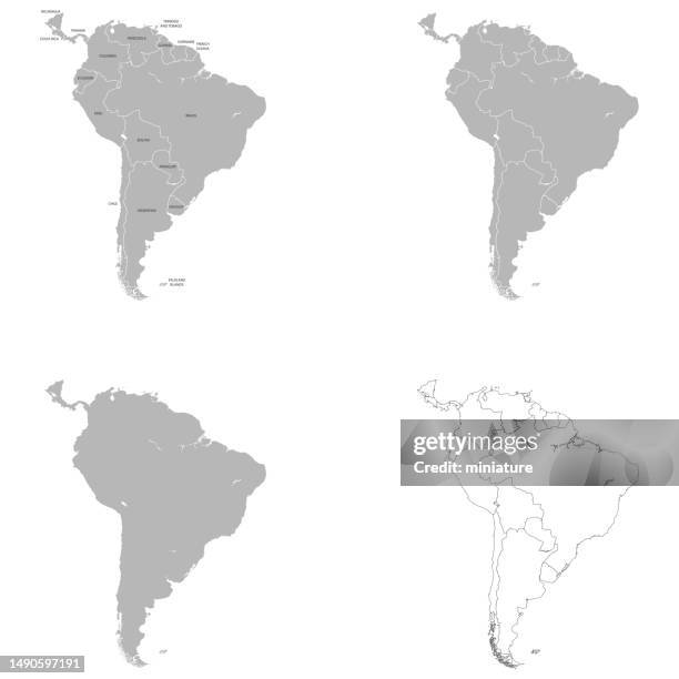 south america map - guyana stock illustrations