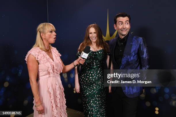 Sara Cox interviews Catherine Tate and David Tennant as they attend the BAFTA Television Awards with P&O Cruises at The Royal Festival Hall on May...