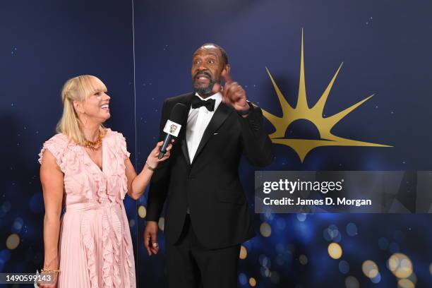 Sara Cox interviews Lenny Henry during the BAFTA Television Awards with P&O Cruises at The Royal Festival Hall on May 14, 2023 in London, England....