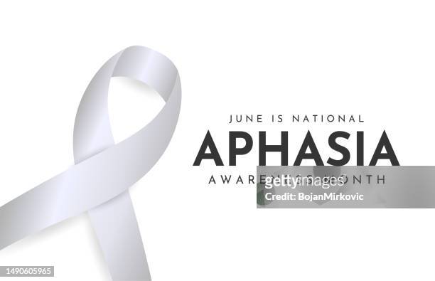 aphasia awareness month, june. vector - mental illness awareness stock illustrations