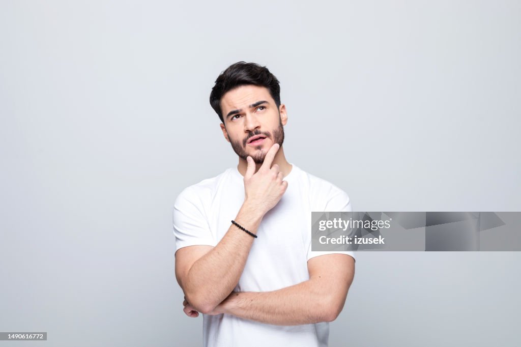 Portrait of thoughtful young man