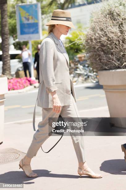 Uma Thurman is seen during the 76th Cannes film festival on May 16, 2023 in Cannes, France.