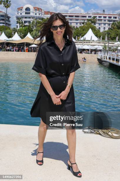 Maïwenn Le Besco is seen at the "La Plage du Majestic" is seen during the 76th Cannes film festival on May 16, 2023 in Cannes, France.