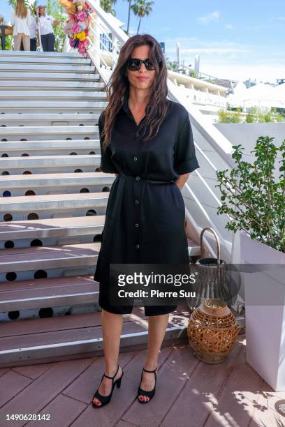 Maïwenn Le Besco is seen at the "La Plage du Majestic" is seen during the 76th Cannes film festival on May 16, 2023 in Cannes, France.