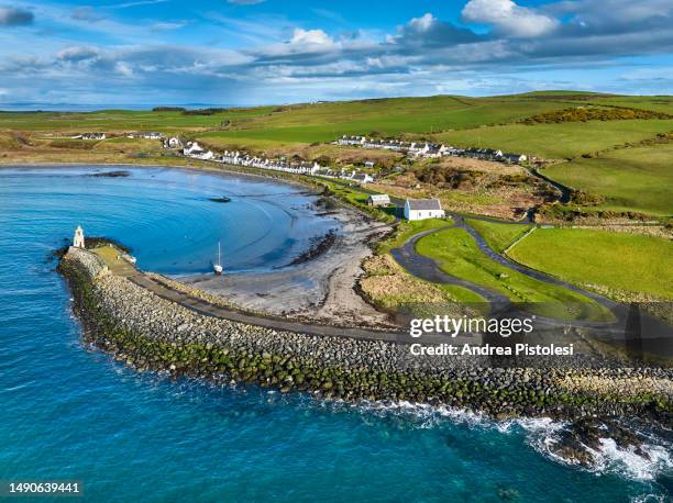 port logan on the mull of galloway, scotland - dumfries and galloway stock pictures, royalty-free photos & images