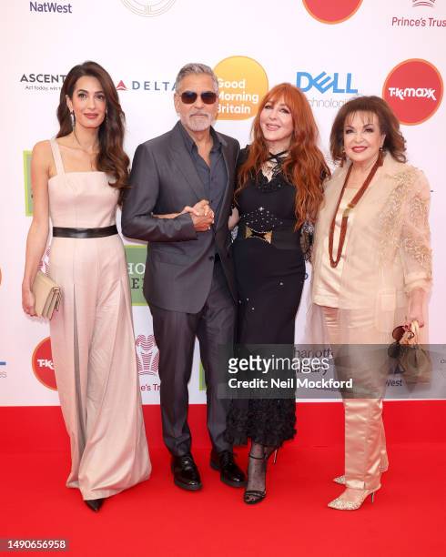 George Clooney, Amal Clooney, Charlotte Tilbury and Baria Alamuddin attend The Prince's Trust and TKMaxx & Homesense Awards 2023 at Theatre Royal...