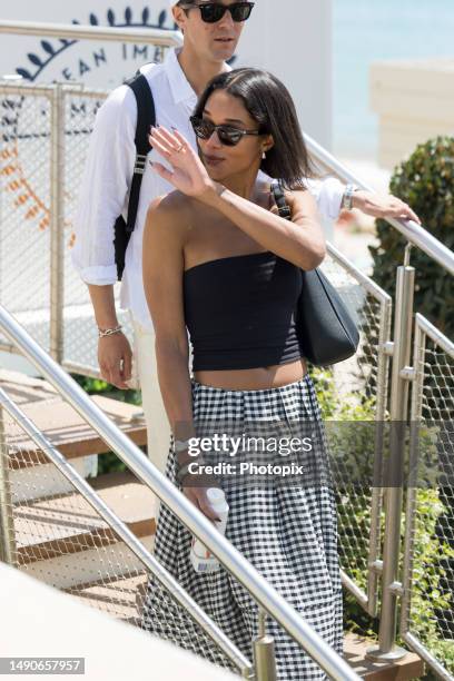 Laura Harrier is seen during the 76th Cannes film festival on May 16, 2023 in Cannes, France.