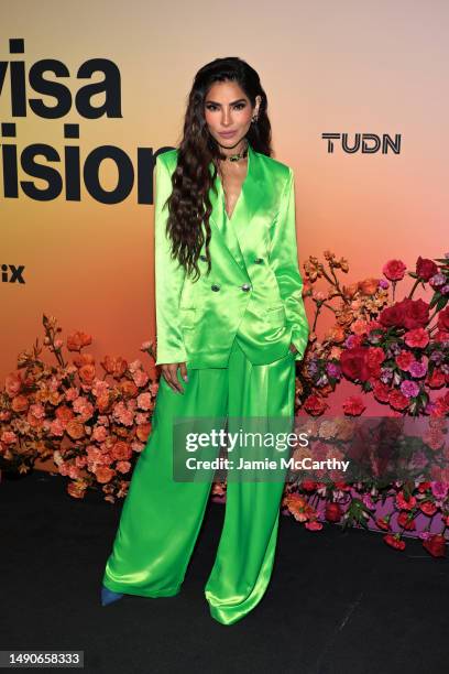 Alexjandra Espinoza attends the 2023 TelevisaUnivision Upfront at Pier 36 on May 16, 2023 in New York City.
