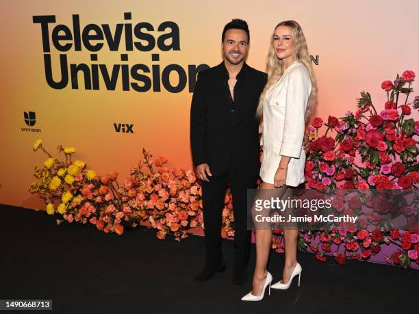 Luis Fonsi and Agueda Lopez attend the 2023 TelevisaUnivision Upfront at Pier 36 on May 16, 2023 in New York City.