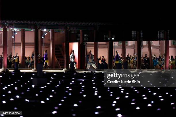 Models walk the runway during the Gucci Seoul Cruise 2024 fashion show at Gyeongbokgung Palace on May 16, 2023 in Seoul, South Korea.