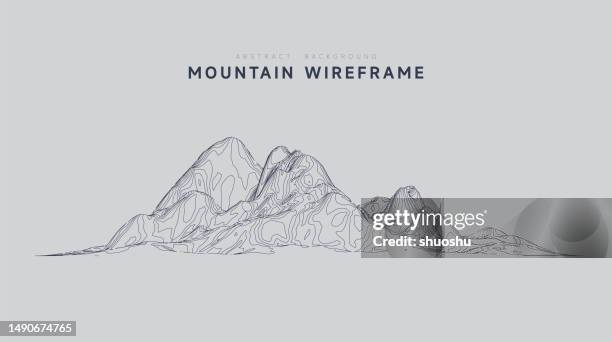 abstract mountain landscape wireframe topography pattern background - topography stock illustrations