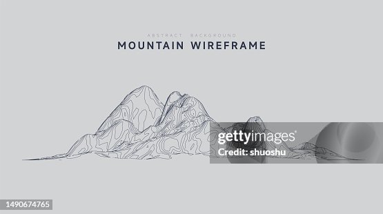 Abstract mountain landscape wireframe topography pattern background Abstract mountain landscape wireframe topography pattern background