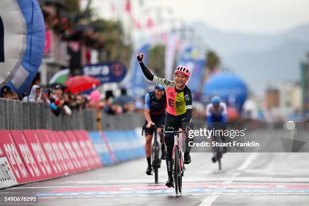 Magnus Cort of Denmark and Team EF Education-EasyPost celebrates at finish line as stage winner during the 106th Giro d'Italia 2023, Stage 10 a 196km...