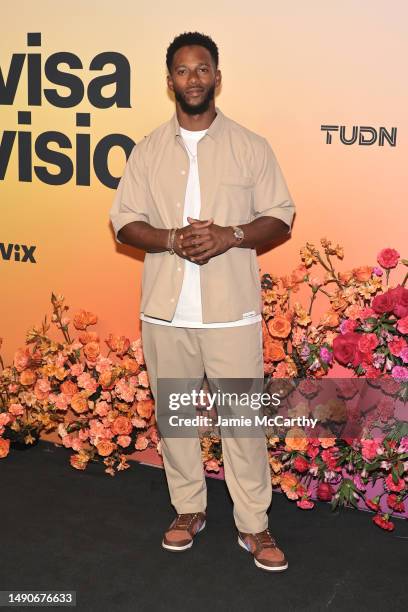 Victor Cruz attends the 2023 TelevisaUnivision Upfront at Pier 36 on May 16, 2023 in New York City.