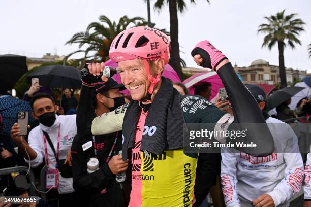 Stage winner Magnus Cort of Denmark and Team EF Education-EasyPost reacts after the 106th Giro d'Italia 2023, Stage 10 a 196km stage from Scandiano...