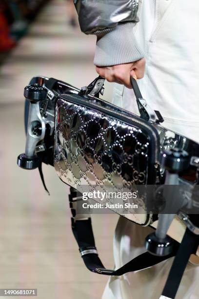 Model, bag detail, walks the runway during the Gucci Seoul Cruise 2024 fashion show at Gyeongbokgung Palace on May 16, 2023 in Seoul, South Korea.