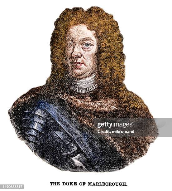 portrait of general his grace john churchill, 1st duke of marlborough, 1st prince of mindelheim, 1st count of nellenburg, prince of the holy roman empire - marlborough stock pictures, royalty-free photos & images