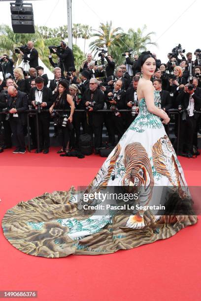 Fan Bingbing attends the "Jeanne du Barry" Screening & opening ceremony red carpet at the 76th annual Cannes film festival at Palais des Festivals on...