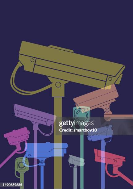 cctv or security cameras - cctv overlay stock illustrations